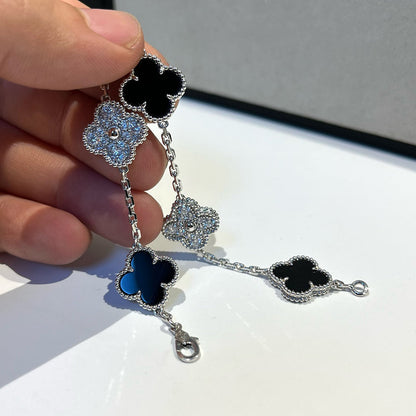 [Dawnora Jewelry] CLOVER 5 MOTIF ONYXS BRACELET COLLECTION