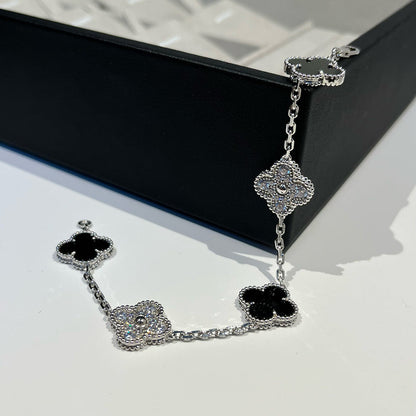 [Dawnora Jewelry] CLOVER 5 MOTIF ONYXS BRACELET COLLECTION