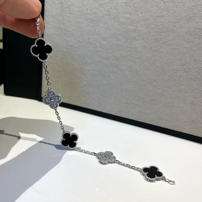 [Dawnora Jewelry] CLOVER 5 MOTIF ONYXS BRACELET COLLECTION