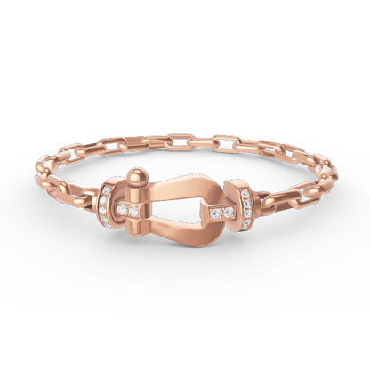 [Dawnora Jewelry]FORCE LARGE HORSESHOE CLASP  METAL BRACELET