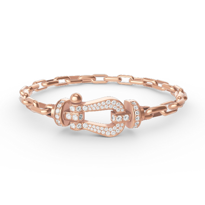 [Dawnora Jewelry]FORCE LARGE HORSESHOE CLASP  METAL BRACELET