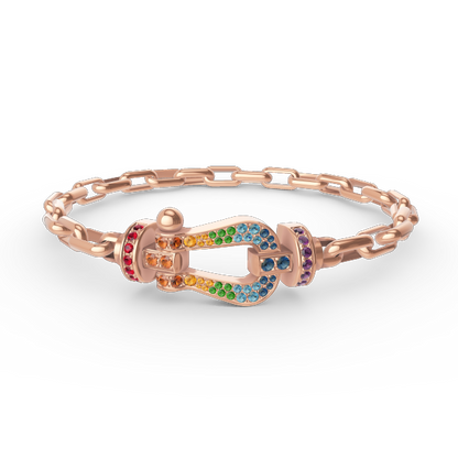 [Dawnora Jewelry]FORCE LARGE HORSESHOE CLASP  METAL BRACELET