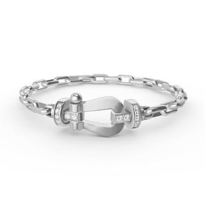[Dawnora Jewelry]FORCE LARGE HORSESHOE CLASP  METAL BRACELET
