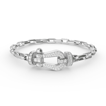 [Dawnora Jewelry]FORCE LARGE HORSESHOE CLASP  METAL BRACELET
