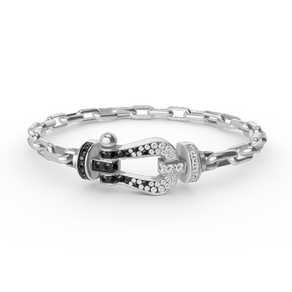 [Dawnora Jewelry]FORCE LARGE HORSESHOE CLASP  METAL BRACELET