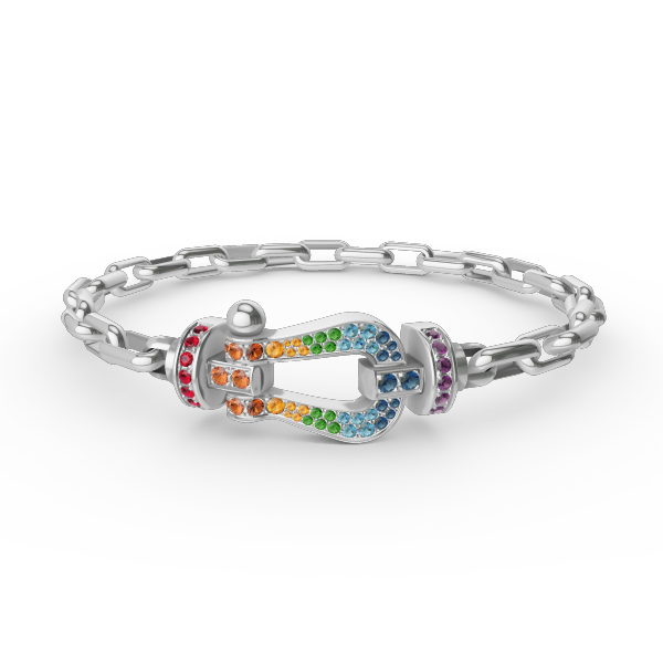 [Dawnora Jewelry]FORCE LARGE HORSESHOE CLASP  METAL BRACELET