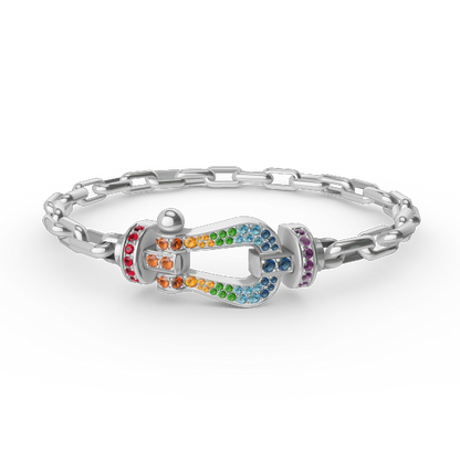 [Dawnora Jewelry]FORCE LARGE HORSESHOE CLASP  METAL BRACELET