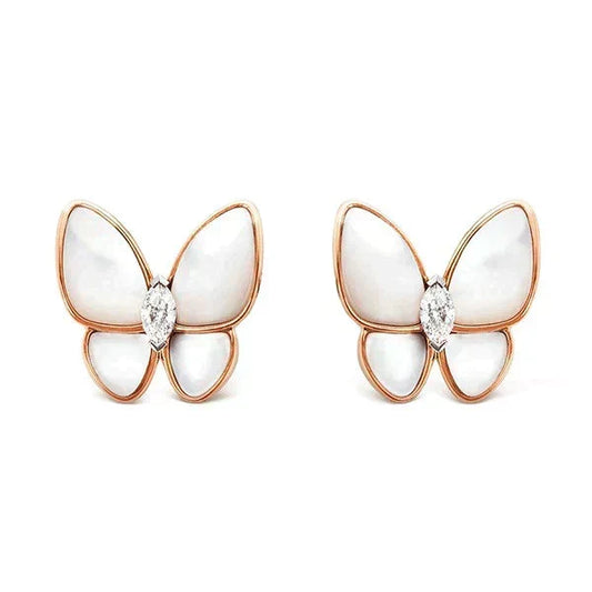 [Dawnora Jewelry]BUTTERFLY MOP DIAMOND EARRINGS
