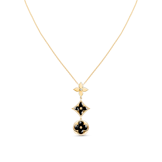 [Dawnora Jewelry]STAR AND SUN ONYX PINK GOLD NECKLACE