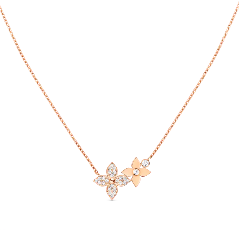 [Dawnora Jewelry]STAR BLOSSOM NECKLACE PINK GOLD DIAMONDS