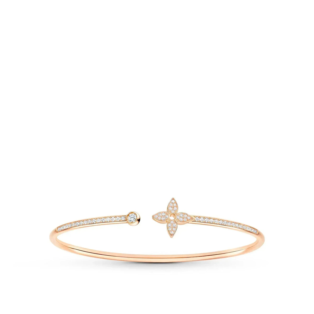 [Dawnora Jewelry]IDYLLE PINK GOLD OPEN BRACELET DIAMOND PAVED