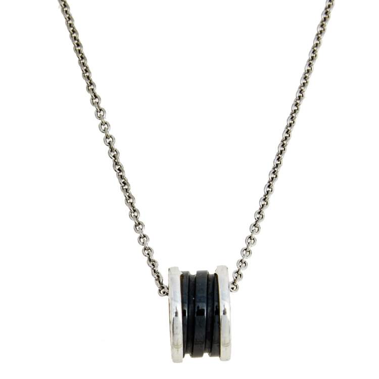 [Dawnora Jewelry]ZERO 1 BLACK CERAMIC SILVER NECKLACE