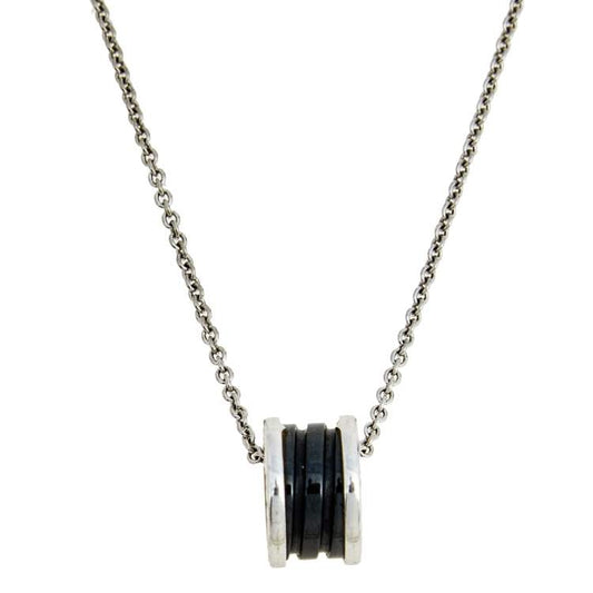 [Dawnora Jewelry]ZERO 1 BLACK CERAMIC SILVER NECKLACE