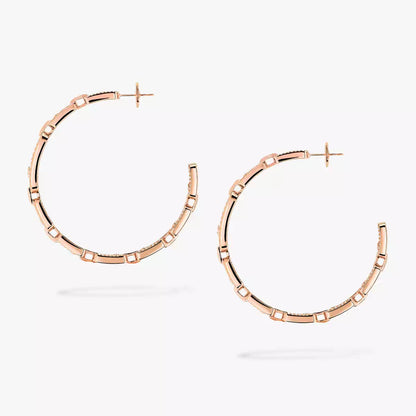[Dawnora Jewelry]Move Link Diamond Hoop Earrings