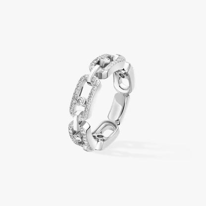 [Dawnora Jewelry]Move Link Pave_-Set Diamond Ring