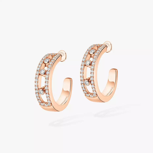 [Dawnora Jewelry]Diamond Pave_ Hoop Earrings Move