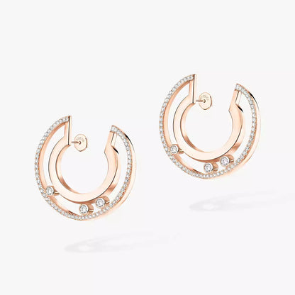 [Dawnora Jewelry]Move Romane Small Diamond Hoop Earrings