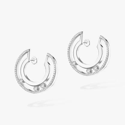 [Dawnora Jewelry]Move Romane Small Diamond Hoop Earrings