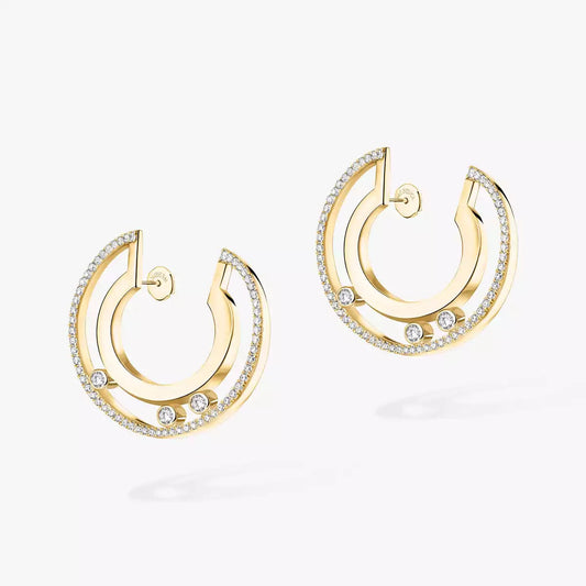 [Dawnora Jewelry]Move Romane Small Diamond Hoop Earrings