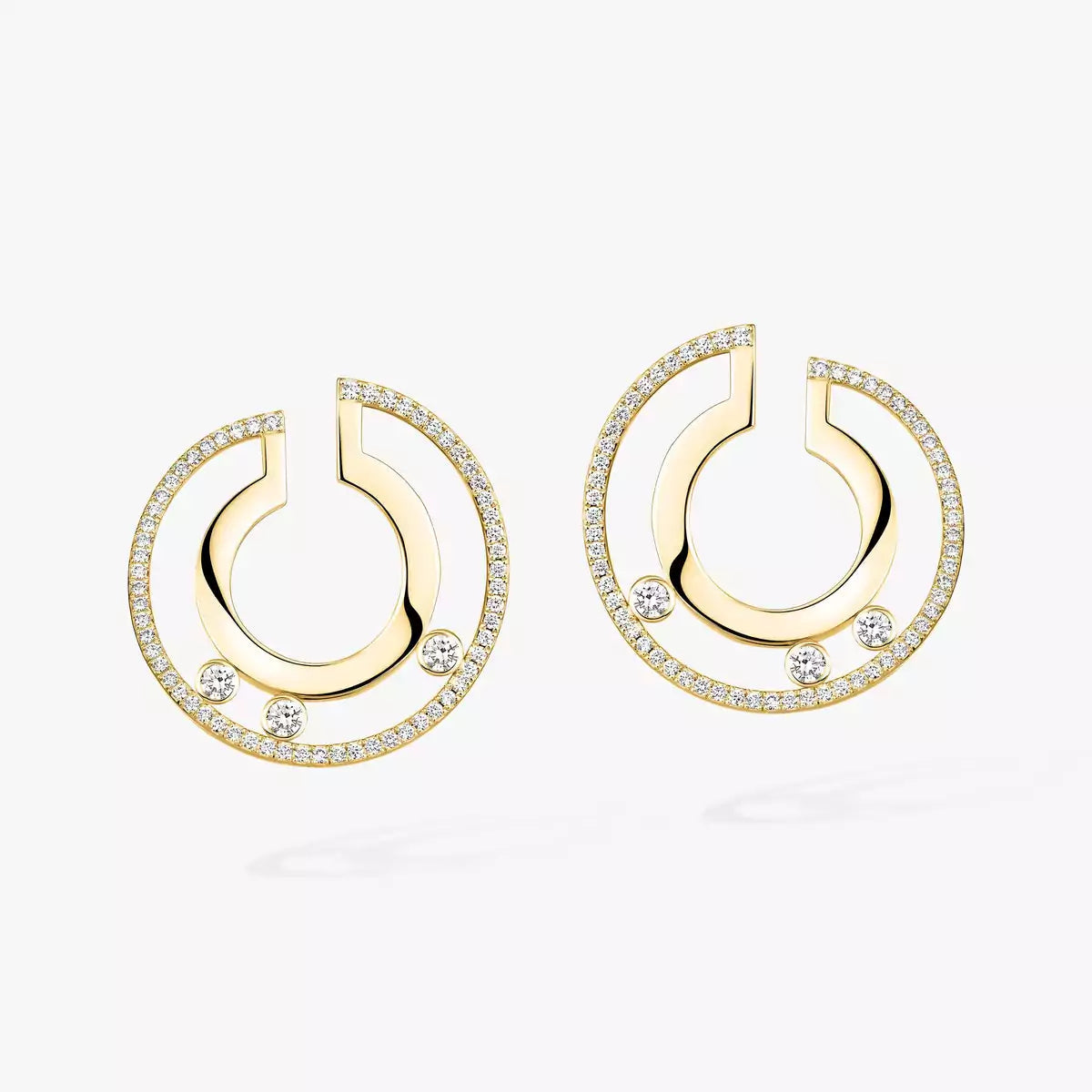 [Dawnora Jewelry]Move Romane Small Diamond Hoop Earrings
