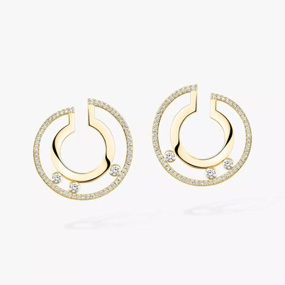 [Dawnora Jewelry]Move Romane Small Diamond Hoop Earrings
