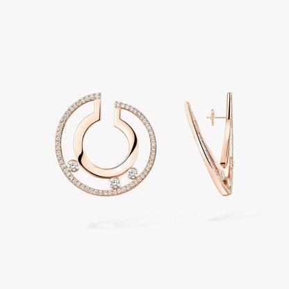 [Dawnora Jewelry]Move Romane Small Diamond Hoop Earrings