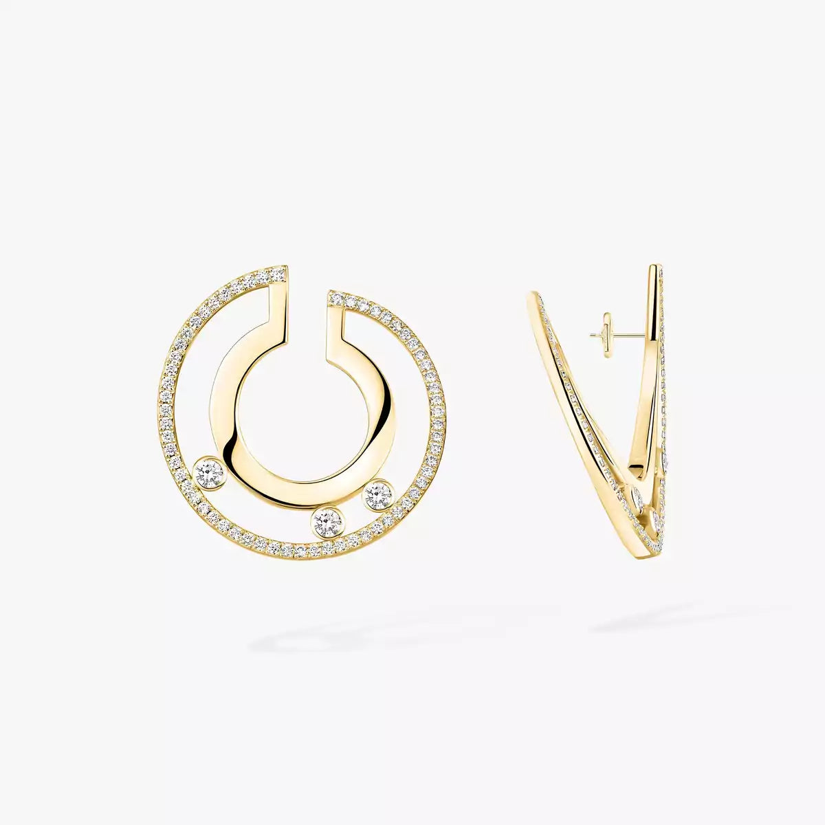[Dawnora Jewelry]Move Romane Small Diamond Hoop Earrings