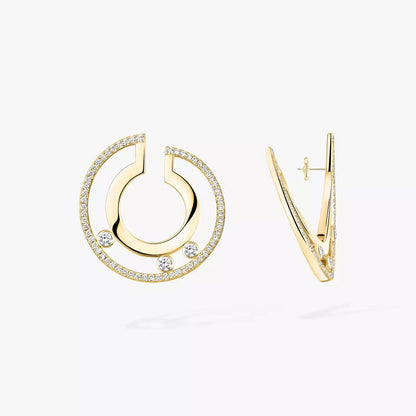 [Dawnora Jewelry]Move Romane Small Diamond Hoop Earrings