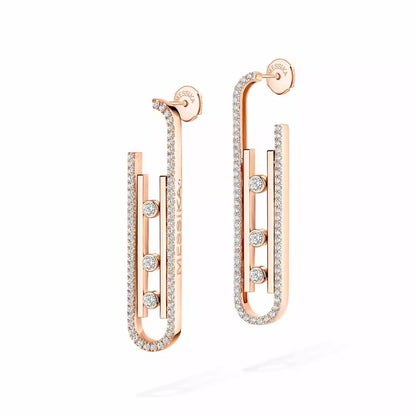 [Dawnora Jewelry]Diamond Pendant Earrings Move 10Th