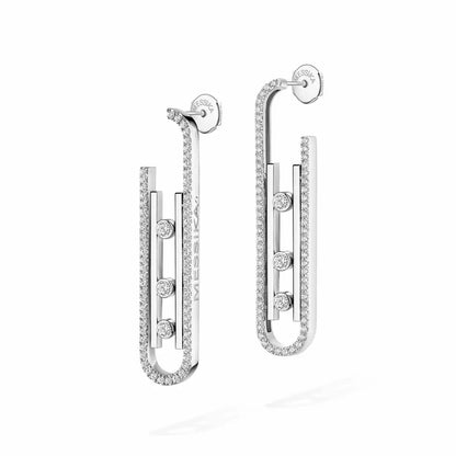 [Dawnora Jewelry]Diamond Pendant Earrings Move 10Th