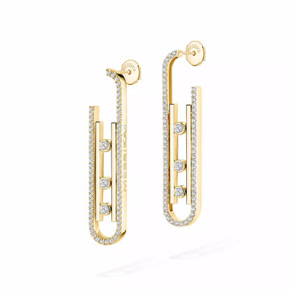 [Dawnora Jewelry]Diamond Pendant Earrings Move 10Th