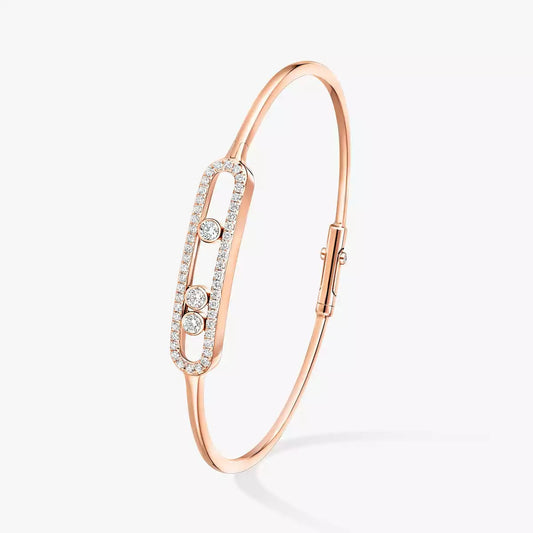 [Dawnora Jewelry]Move Pavé Diamond Bangle Bracelet M