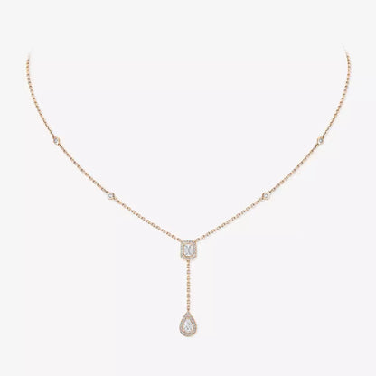 [Dawnora Jewelry]Gold Diamond Tie Necklace