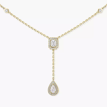 [Dawnora Jewelry]Gold Diamond Tie Necklace