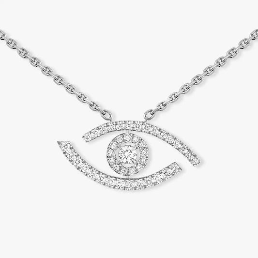 [Dawnora Jewelry]Pave_ Diamond Necklace Lucky Eye