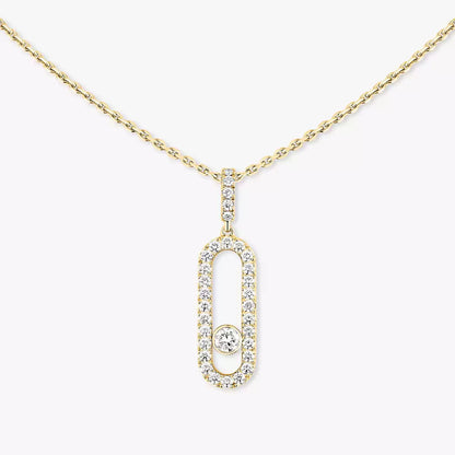 [Dawnora Jewelry]Move Uno Diamond Necklace in Rose Gold
