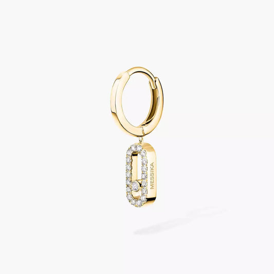 [Dawnora Jewelry]Move Uno Single Diamond Hoop Earring