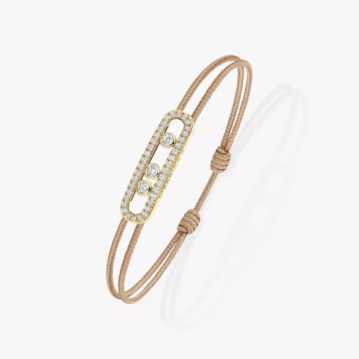 [Dawnora Jewelry]Care(Medium-3.5mm) pink cord pavé bracelet
