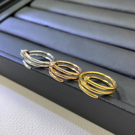 [Dawnora Jewelry]SMOOTH THREE-BAND NAIL RING