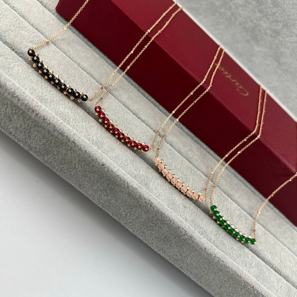 [Dawnora Jewelry]NEW STUD COLORED GEM PENDANT NECKLACE