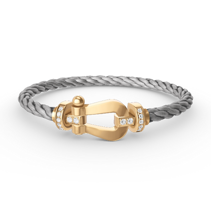 [Dawnora Jewelry]FORCE LARGE HORSESHOE HALF DIAMOND BRACELET GOLD