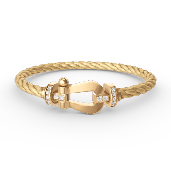 [Dawnora Jewelry]FORCE LARGE HORSESHOE HALF DIAMOND BRACELET GOLD