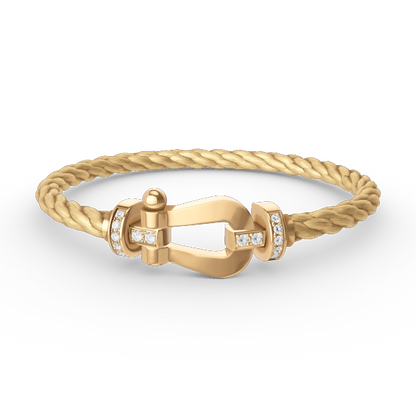 [Dawnora Jewelry]FORCE LARGE HORSESHOE HALF DIAMOND BRACELET GOLD