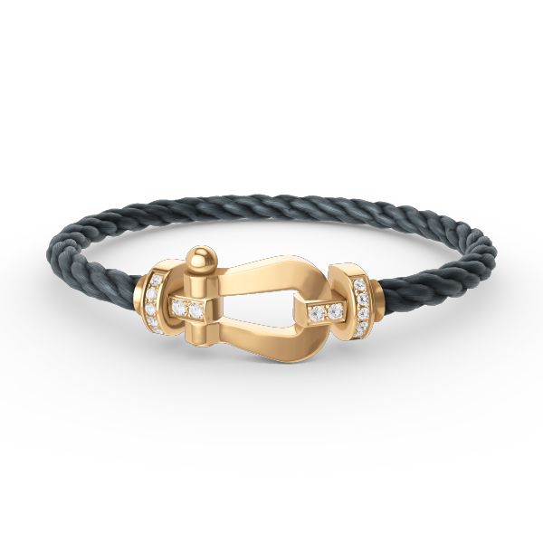 [Dawnora Jewelry]FORCE LARGE HORSESHOE HALF DIAMOND BRACELET GOLD