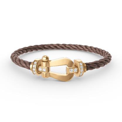 [Dawnora Jewelry]FORCE LARGE HORSESHOE HALF DIAMOND BRACELET GOLD
