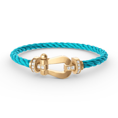 [Dawnora Jewelry]FORCE LARGE HORSESHOE HALF DIAMOND BRACELET GOLD
