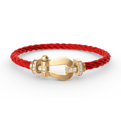 [Dawnora Jewelry]FORCE LARGE HORSESHOE HALF DIAMOND BRACELET GOLD