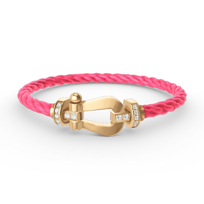 [Dawnora Jewelry]FORCE LARGE HORSESHOE HALF DIAMOND BRACELET GOLD