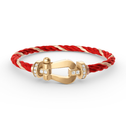 [Dawnora Jewelry]FORCE LARGE HORSESHOE HALF DIAMOND BRACELET GOLD