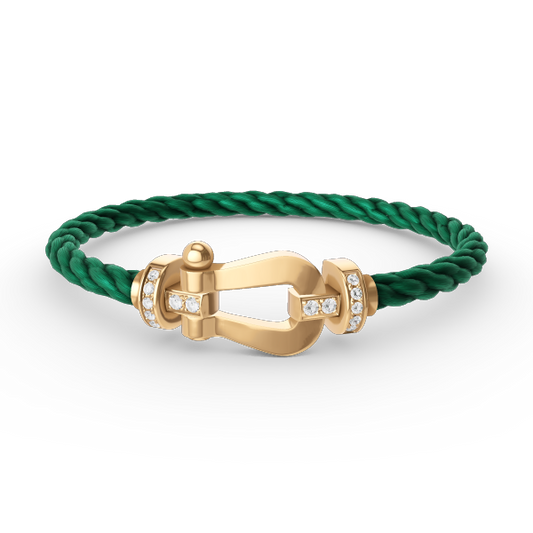 [Dawnora Jewelry]FORCE LARGE HORSESHOE HALF DIAMOND BRACELET GOLD